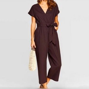 Universal Thread Kimono Brown/Plum Jumpsuit